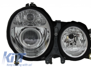 Headlights suitable for Mercedes E Class W210 (1999-2002) Chrome