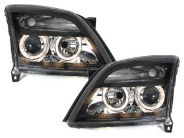 Headlights suitable for OPEL Vectra C (2002-08.2005) 2 Halo Rims Black