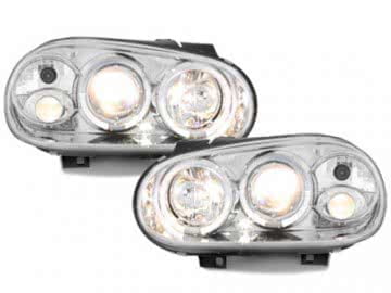 Headlights suitable for VW Golf IV 4 (1997-2004) 2 Halo Rims Angeleyes Chrome