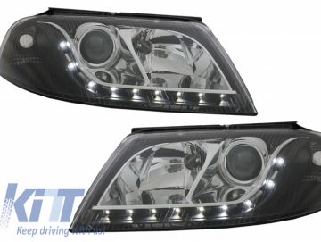 Headlights suitable for VW Passat 3BG (2000-2004) DRL Look RHD Black