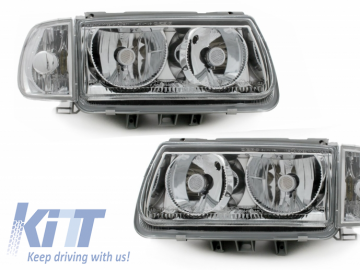 Headlights suitable for VW Polo 6N (1995-1998) without halo rims Chrome