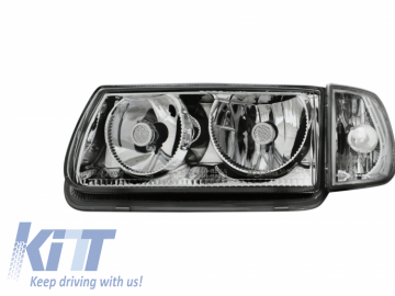 Headlights suitable for VW Polo 6N (1995-1998) without halo rims Chrome