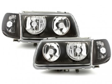 Headlights suitable for VW Polo 6N (1995-1998) without halo rims Black