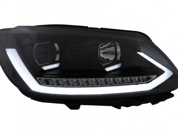 Headlights with Dynamic Sequential Turning Signal suitable for VW Touran I Facelift 1T1 1T2 (2010-2015) Black