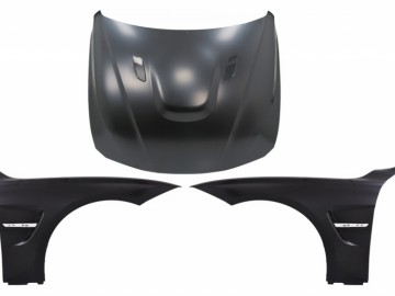 Hood Bonnet with Front Fenders Black Chrome suitable for BMW 3 Series F30 F31 (2011-2019) M3 GTS Look