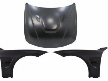 Hood Bonnet with Front Fenders Black suitable for BMW 3 Series F30 F31 (2011-2019) M3 GTS Look