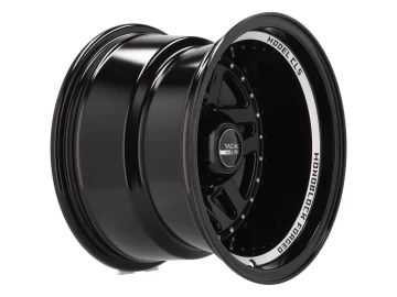 Jante 4x4 16x10 6X139.7 ET -44 110.1 (Preto Metade Matte + Aba Polida)