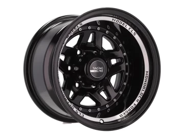 Jante 4x4 16x10 6X139.7 ET -44 110.1 (Preto Metade Matte + Aba Polida)