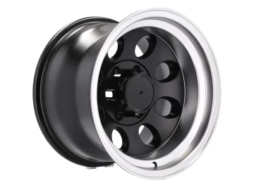 Jantes 15x8 5X114.3 ET -20 83.1 (Preto Metade Matte + Aba Polida) 