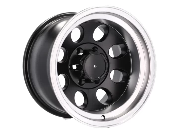 Jantes 15x8 5X114.3 ET -20 83.1 (Preto Metade Matte + Aba Polida) 