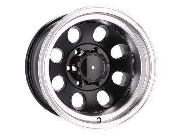 Jantes 15x8 5X114.3 ET -20 83.1 (Preto Metade Matte + Aba Polida) 