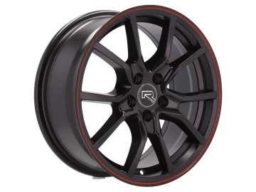 Jantes Look Honda Civic G10 Type R 16x7 5X100 ET 36 57.1 (Preto Matte + Aba Vermelha)