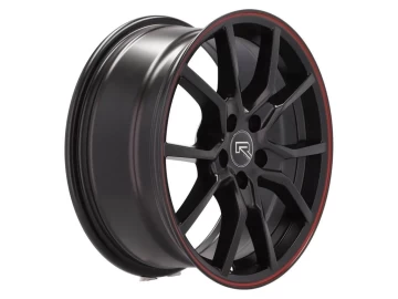 Jantes Look Honda Civic G10 Type R 16x7 5X100 ET 36 57.1 (Preto Matte + Aba Vermelha)