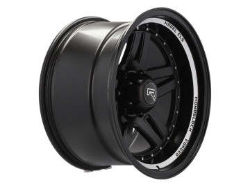 Jantes 4x4 15x10 5X139.7 ET M44 110.1 Preto Metade Matte + Aba Polida