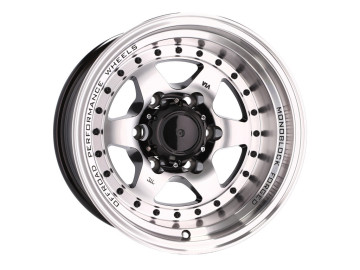 Jantes 4x4 15x10 6X139.7 ET -44 110.1 (Preto Polido)