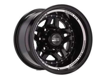 Jantes 4x4 15x10 6X139.7 ET M44 110.1 Preto Polido