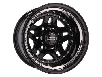 Jantes 4x4 15x10 6X139.7 ET M44 110.1 Preto Polido