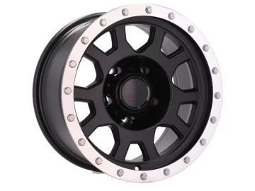 Jantes 4x4 16x8 5X139.7 ET M25 110.5 Preto Metade Matte 