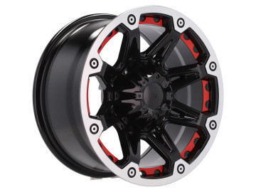 Jantes 4x4 16x8 6X139.7 ET -12 110.1 (Preto Metade Matte + Aba Polida)