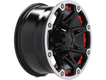 Jantes 4x4 16x8 6X139.7 ET -12 110.1 (Preto Metade Matte + Aba Polida)