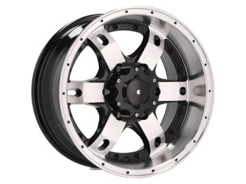 Jantes 4x4 16x8  6X139.7 ET M10 110.1 Preto Polido