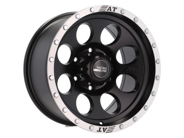 Jantes 4x4 16x8.5 6X139.7 ET -15 110.1 (Preto Metade Matte + Aba Polida)