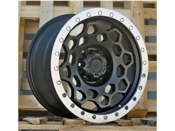 Jantes 4x4 17x8.5 6X139.7 ET 0 110.1 (Preto Matte + Aba Polida)