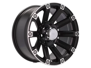 Jantes 4x4 17x8.5 6X139.7 ET 0 110.1 (Preto Metade Matte + Aba Polida)