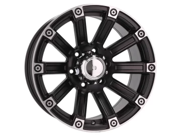 Jantes 4x4 17x8.5 6X139.7 ET 0 110.1 (Preto Metade Matte + Aba Polida)