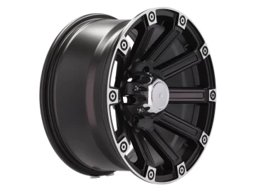 Jantes 4x4 17x8.5 6X139.7 ET 0 110.1 (Preto Metade Matte + Aba Polida)