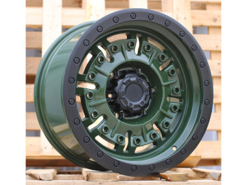 Jantes 4x4 17x9 6X139.7 ET 0 110.1 ( Olive Green+Black Lip)