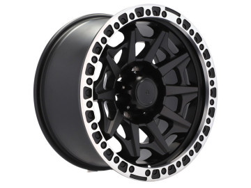 Jantes 4x4 18x9 5X139.7 ET M12 110.1 (Preto Metade Matte + Aba Polida)