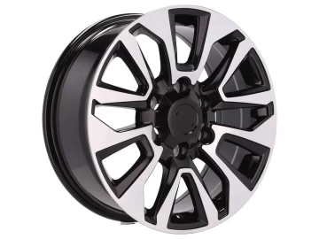 Jantes 4x4 Look Toyota 17x7.5 6X139.7 ET 25 106.1 Preto Polido