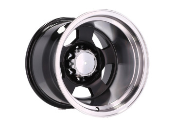 Jantes 4x4 R15x12 6X139.7 ET -78 110.1 (Preto + Aba Polida) 