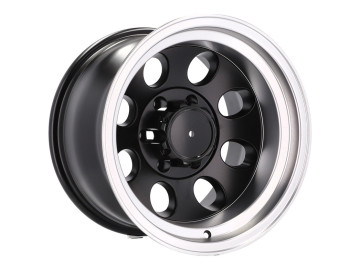 Jantes 4x4 R16x8 6X139.7 ET 0 110.1 (Preto Metade Matte + Aba Polida) 