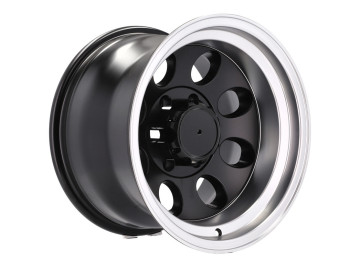 Jantes 4x4 R16x8 6X139.7 ET 0 110.1 (Preto Metade Matte + Aba Polida) 