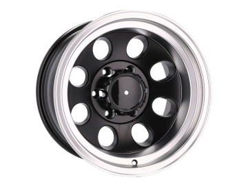 Jantes 4x4 R16x8 6X139.7 ET 0 110.1 (Preto Metade Matte + Aba Polida) 