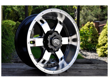 Jantes 4x4 R16x8 6X139.7 ET -10 110.1 (Preto Polido) 