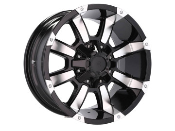 Jantes 4x4 R17x9 6X139.7 ET -12 110.1 (Preto Polido)