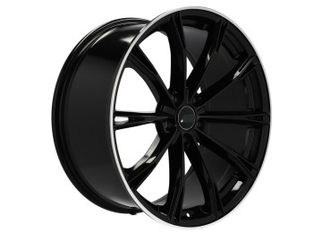 Jantes Audi ABT Sport GR 21x9.5 5X112 ET 31 66.5 (Preto + Aba Polido)