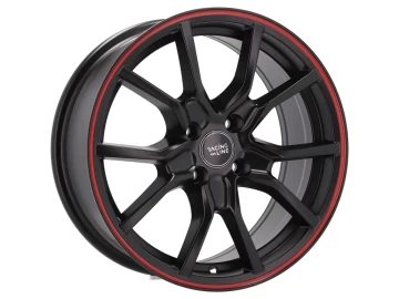 Jantes Look Honda Civic G10 Type R 16x7 4X100 ET 36 60.1 (Preto Metade Matte + Aba Vermelha)