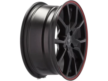 Jantes Look Honda Civic G10 Type R 16x7 4X100 ET 36 60.1 (Preto Metade Matte + Aba Vermelha)