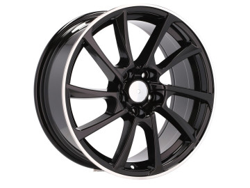 Jantes Look Audi ABT DR18 19x8.5 5X112 ET 35 66.5 (Preto + Aba Polida)