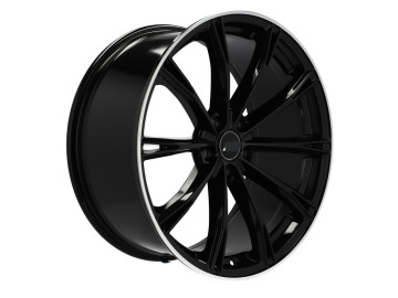 Jantes Look Audi ABT Sport GR 19x8.5 5X112 ET 42 66.5 (Preto + Aba Polida) 