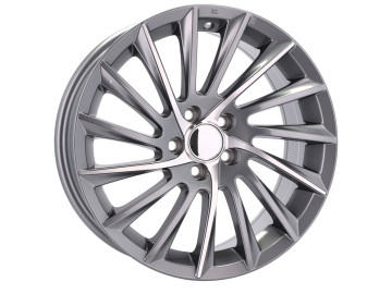 Jantes Look Alfa Romeo Giulietta Veloce Qv 16x7 5X98 ET 35 58.1 (Cinza Polida + Revestimento em Pó)