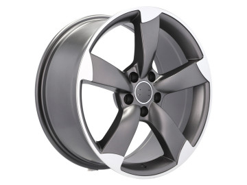 Jantes Look Audi Rotor 16x7.5 5X100 ET 36 57.1 (Cinza Polido Metade Matte) 