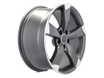 Jantes Look Audi Rotor 16x7.5 5X100 ET 36 57.1 (Cinza Polido Metade Matte) 