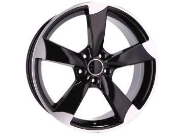 Jantes Look Audi Rotor 16x7.5 5X112 ET 45 66.5 (Preto Polido) 