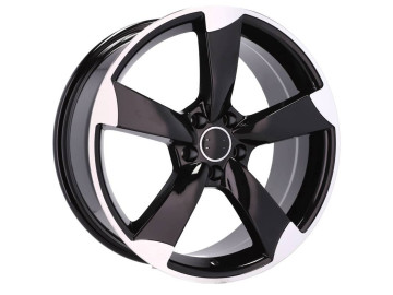 Jantes Look Audi Rotor 16x7.5 5X112 ET 45 66.5 (Preto Polido) 