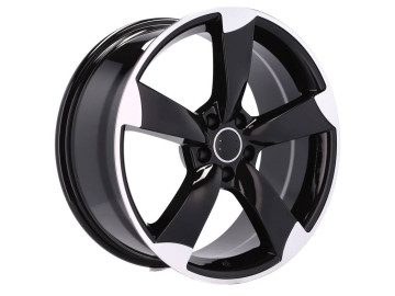 Jantes Look Audi Rotor 16x7.5 5X112 ET 45 66.5 (Preto Polido) 